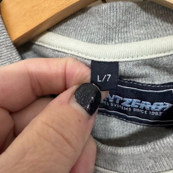 Point Zero Boy’s Gray and Green Crewneck Sweater with Number Size: M - Picture 5 of 9